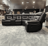 Nova Black Electric Leather Corner Recliner